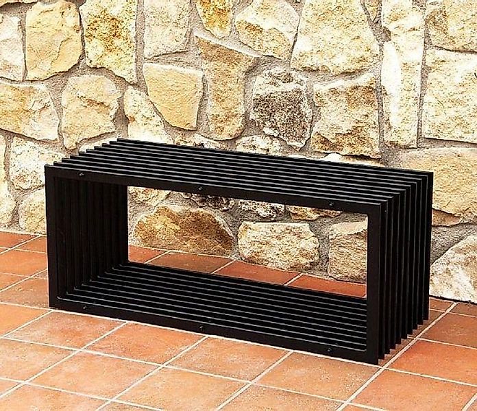 DanDiBo Gartenbank Metall Wetterfest Schwarz 100 cm Sitzbank Modern D-Stil günstig online kaufen
