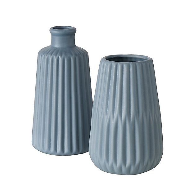 BOLTZE GRUPPE GmbH Dekovase Vase Blumenvase Porzellan Esko blau H 18 cm ova günstig online kaufen