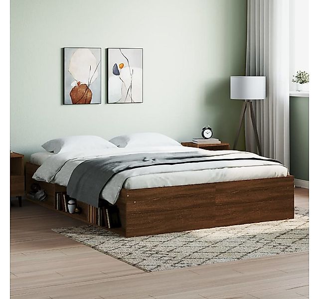 furnicato Bettgestell Braun Eichen-Optik 150x200 cm (1-tlg) günstig online kaufen