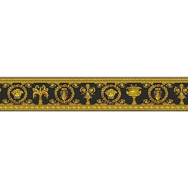 Bricoflor Tapeten Bordüre in Schwarz und Gold Neobarock Tapete mit Medusa a günstig online kaufen