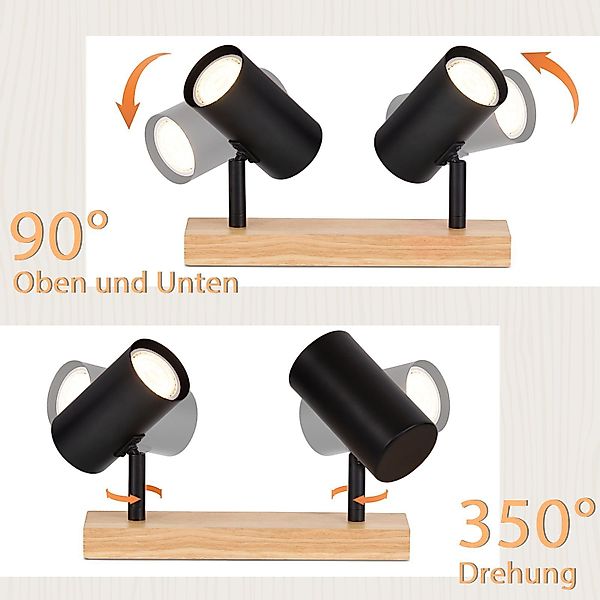 Nettlife Deckenstrahler Holz 1/2/3 Flammig GU10 günstig online kaufen