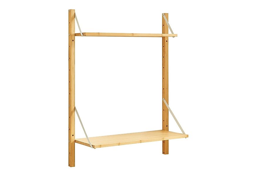 en.casa Wandregal, »Tingvoll« 2 Ablagen 85x65x25 cm Bambus günstig online kaufen