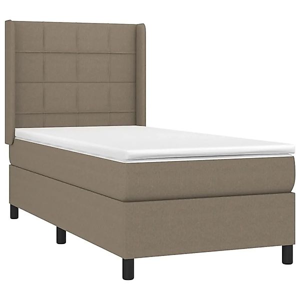 vidaXL Boxspringbett mit Matratze & LED Taupe 90x200 cm Stoff 3138289 günstig online kaufen