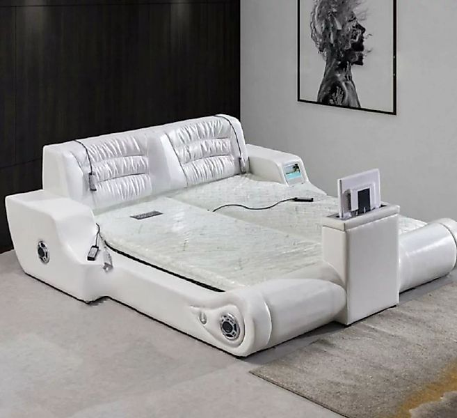 JVmoebel Bett Doppel Luxus Design Weiß Bett Polster Moderne Hotel Multifunk günstig online kaufen