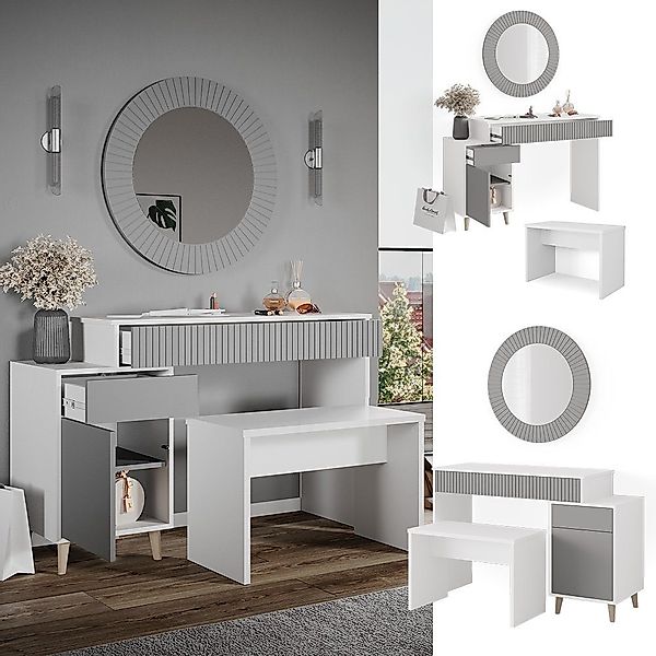Vicco Schminktisch Arles, Weiß/Grau, 120 cm günstig online kaufen
