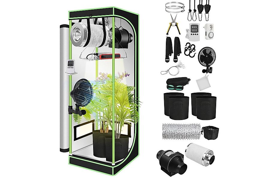 Clanmacy Gewächshaus Gewächshaus Growbox Komplettset,Indoor Gewächshaus,Zuc günstig online kaufen