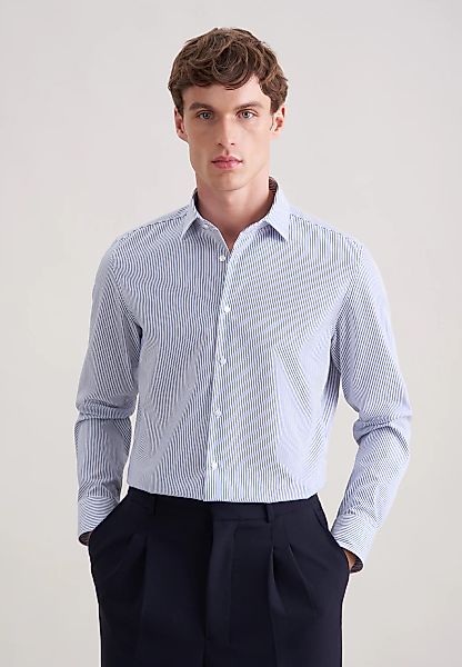 seidensticker Businesshemd "Schwarze Rose" Slim 1/1 Kentkragen Gestreift günstig online kaufen