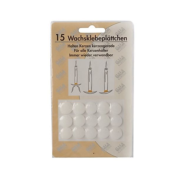 PAPSTAR Kerzenständer 15 Wachsklebeplättchen Ø 15 mm weiss günstig online kaufen