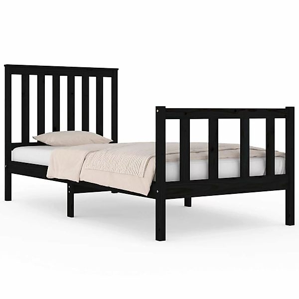 Vidaxl Massivholzbett Schwarz Kiefer 75x190 Cm 2ft6 Small Single günstig online kaufen