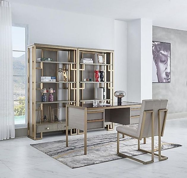 Xlmoebel Vitrine Exklusives Designer Büromöbel Set mit Tisch, Stuhl und Vit günstig online kaufen