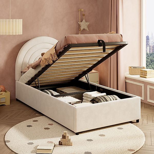 Flieks Polsterbett, Hydraulisches Kinderbett 90x200cm mit günstig online kaufen