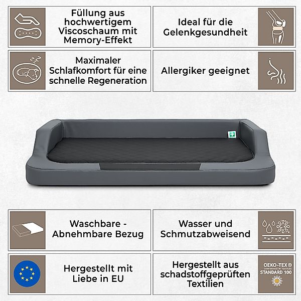 Bjird Tierbett Ergonomisches Hundebett Medico aus Kunstleder, orthopädische günstig online kaufen