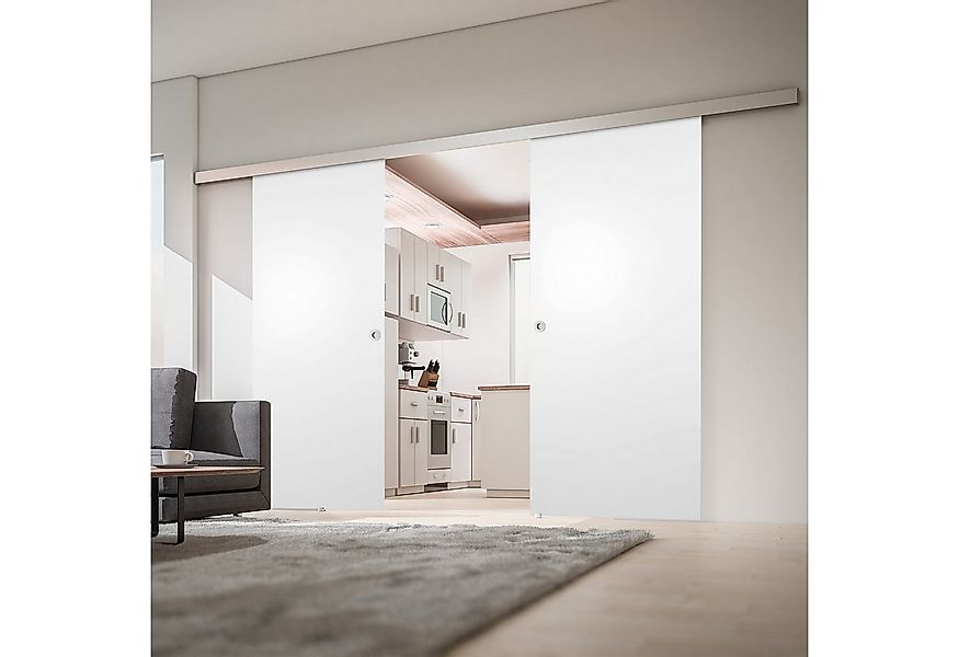 inova wohnen Doppelschiebetür Holzschiebetür Weiß, Größenauswahl (Komplett günstig online kaufen