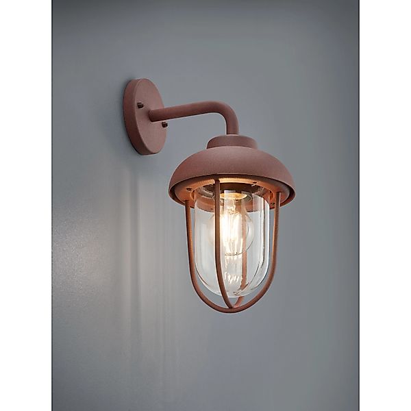 Außenwandlampe DUERO, rostfarben Höhe 33 cm Metall/Glas IP44 günstig online kaufen