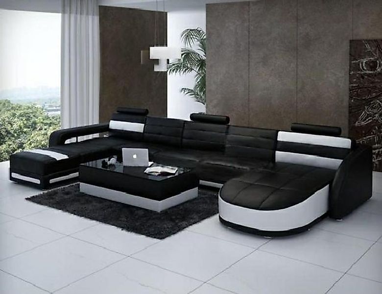 JVmoebel Ecksofa LEDERSOFA DESIGNER WOHNLANDSCHAFT COUCH SOFA U FORM COLO 3 günstig online kaufen