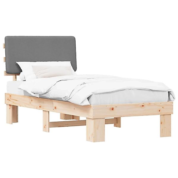 vidaXL Bettgestell mit Gepolstertem Kopfteil Hellgrau 80 x 200 cm 877379 günstig online kaufen