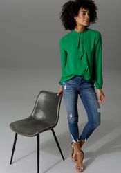 Aniston CASUAL Langarmbluse mit kleinem Volant günstig online kaufen