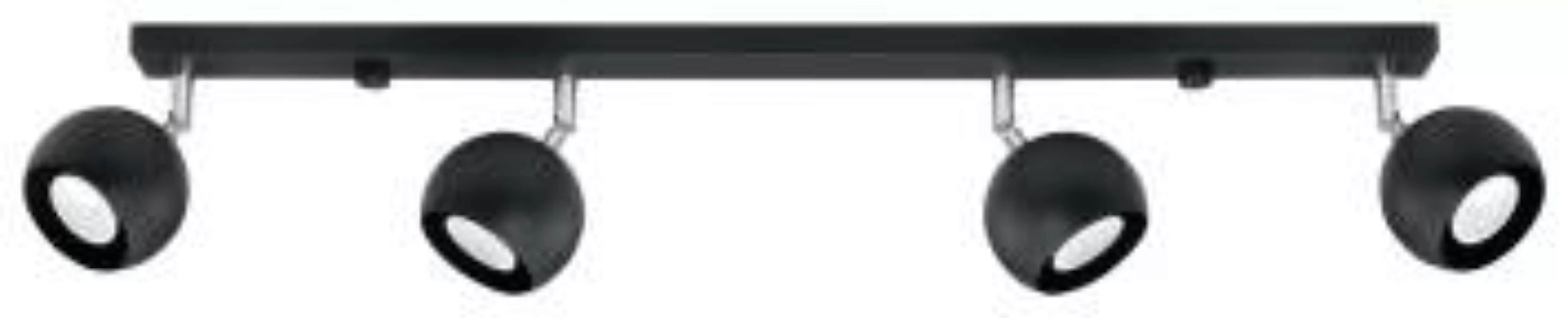 Schwarzer Strahler Stahl 4-flammig 80cm lang Retro GU10 günstig online kaufen