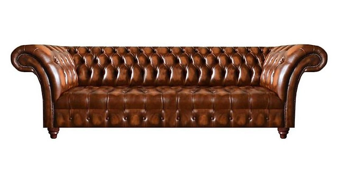 JVmoebel 4-Sitzer Chesterfield Ledersofa Braune Kunstleder Couch Designer E günstig online kaufen