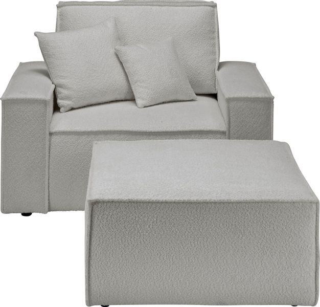 andas Loveseat "FINNLEY, Loveseat & Hocker im Set, trendige Stoffe, inkl. Z günstig online kaufen
