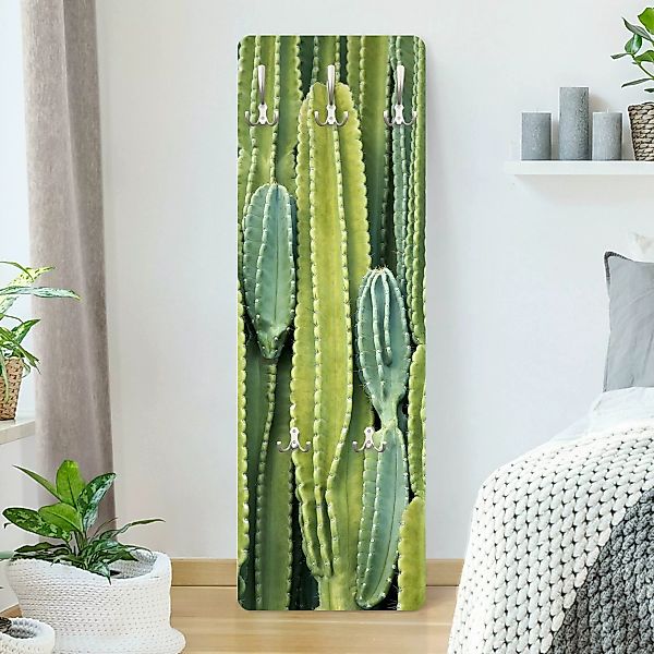 Wandgarderobe Holzpaneel Botanik & Tropical Kaktus Wand günstig online kaufen