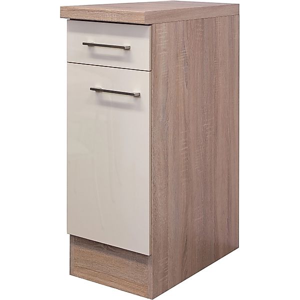 Flex-Well Exclusiv Küchen-Unterschrank Orlando 30 cm Kaschmir Glanz-Sonoma günstig online kaufen