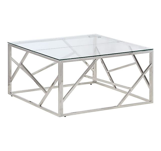 vidaXL Couchtisch Couchtisch Silbern Edelstahl und Hartglas (1-St) günstig online kaufen