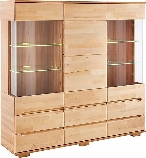 Home affaire Highboard Vetro,150cm breit,40 cm tief,Fronten Massivholz,9 Fä günstig online kaufen