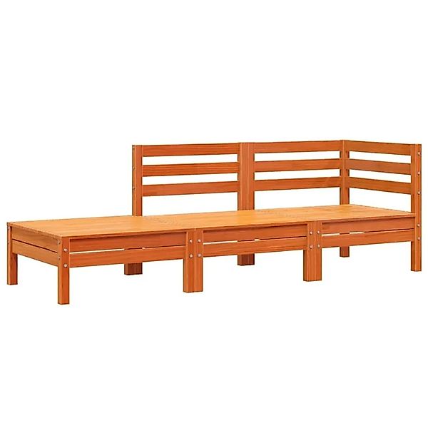 vidaXL Gartensofa 3-Sitzer Wachsbraun Massivholz Kiefer 838044 günstig online kaufen