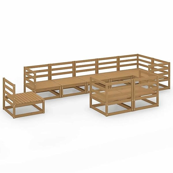 vidaXL 9-tlg Garten-Lounge-Set Honigbraun Massivholz Kiefer Modell 11 günstig online kaufen