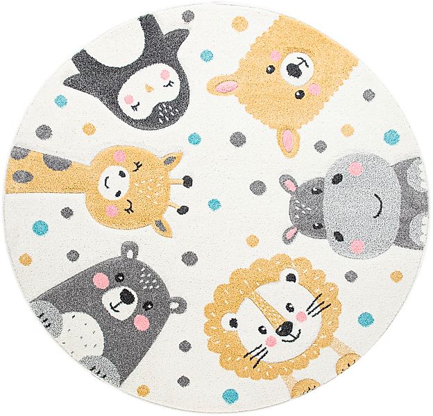 Paco Home Kinderteppich »Fino 331«, rund, 16 mm Höhe, 3D-Design, niedliches günstig online kaufen