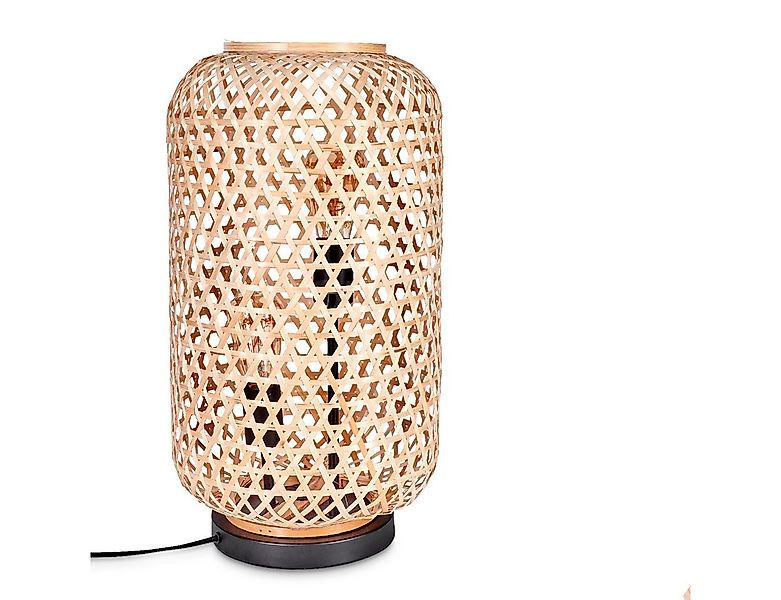 hofstein Tischleuchte moderne Boho Tischlampe aus Metall/Bambus in Schwarz/ günstig online kaufen