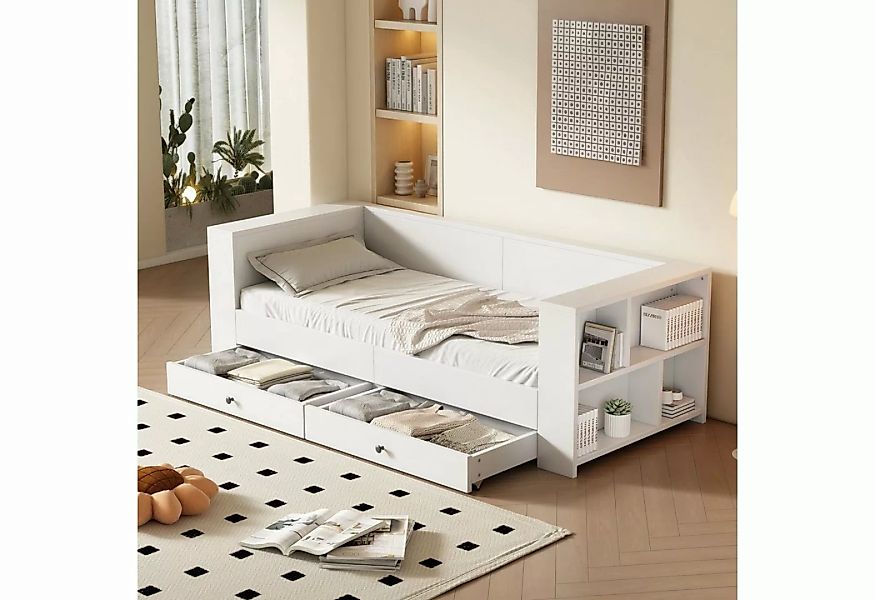 OKWISH Kinderbett Tagesbett, einzeln, mit zwei Schubladen, Armlehnen mit Ab günstig online kaufen