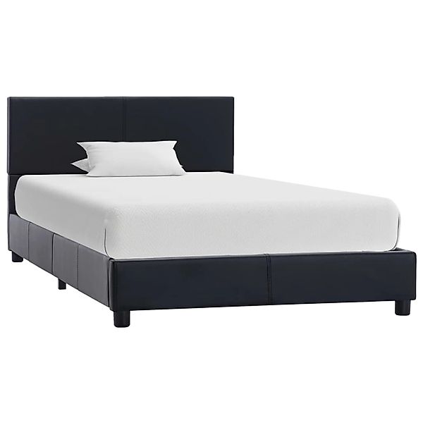 vidaXL Bettgestell Schwarz Kunstleder 90x200 cm 284768 günstig online kaufen