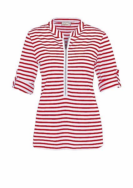 GOLDNER 3/4-Arm-Shirt "Sportives Ringelshirt in Longform" Garngefärbte Ring günstig online kaufen