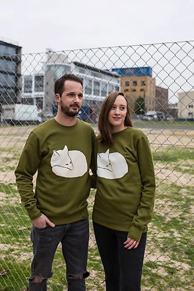 Fuchs Unisex Biofairer Sweater White / Khaki Green günstig online kaufen