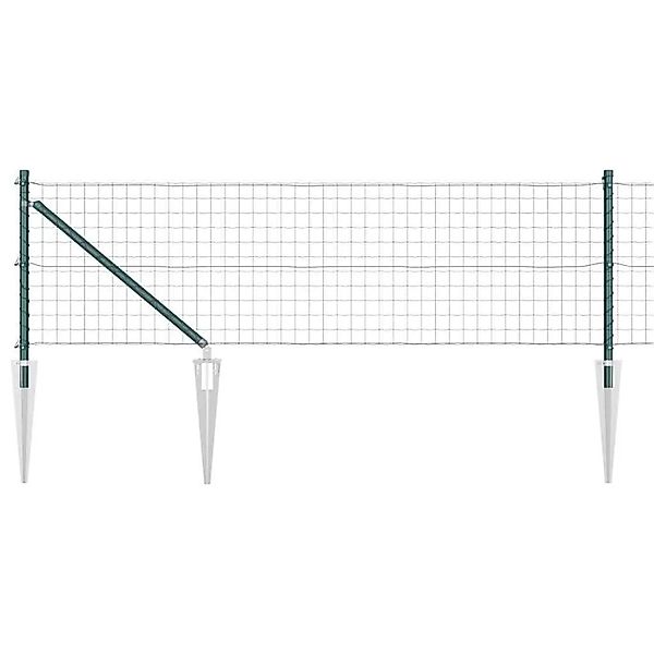 vidaXL Zaun mit Pfosten Grün 0,6 x 50 m Stahl und PVC 3350602 günstig online kaufen