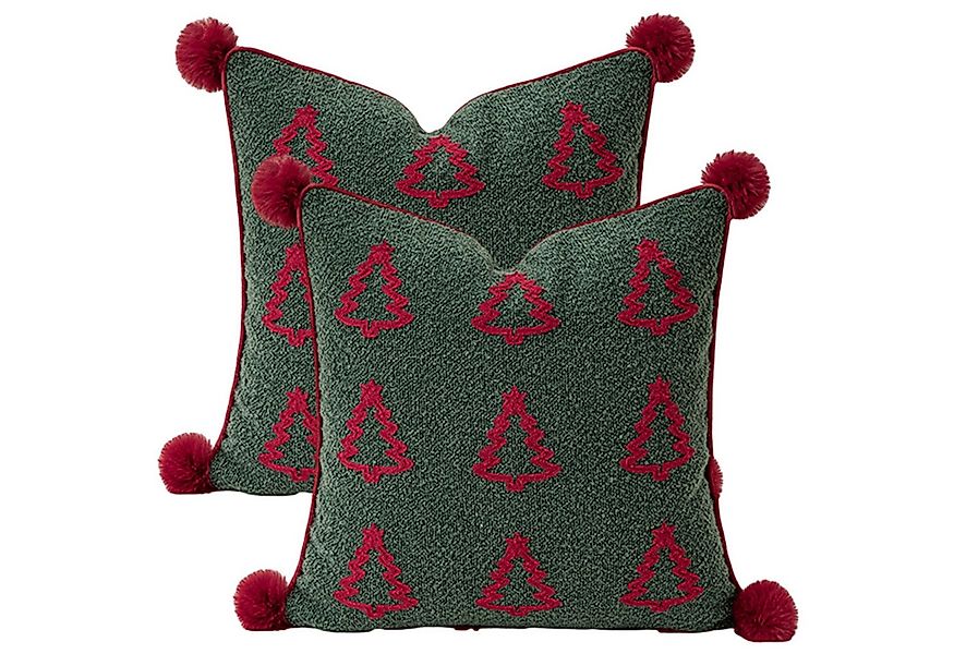 Refttenw Kissenbezüge 2 Stück Kissenbezüge Weihnachten,Plüschkissenbezug,45 günstig online kaufen