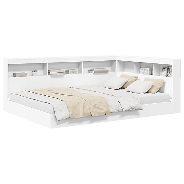 vidaXL Bett Bücherregalbett Weiß 160x200 cm günstig online kaufen