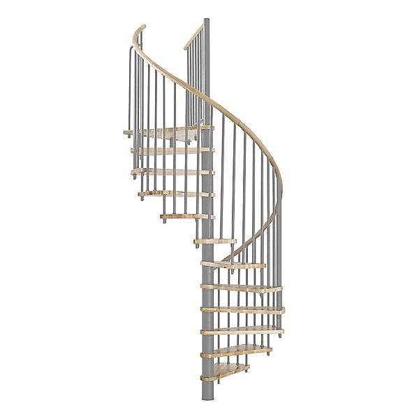 Minka Spindeltreppe Spiral Wood Eiche Grau Ø 120 cm Geschosshöhe bis 305,5 günstig online kaufen