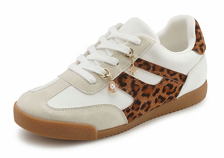 LASCANA Sneaker, Schnürhalbschuh, Freizeitschuh mit abnehmbaren Schmuckstei günstig online kaufen