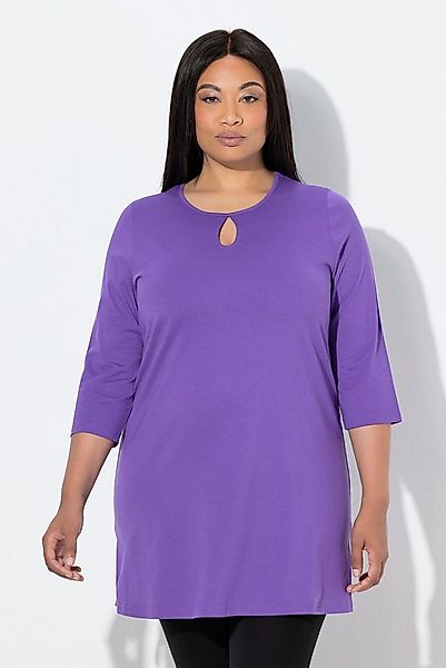 Ulla Popken Longshirt Longshirt A-Linie Rundhalsausschnitt 3/4-Arm günstig online kaufen