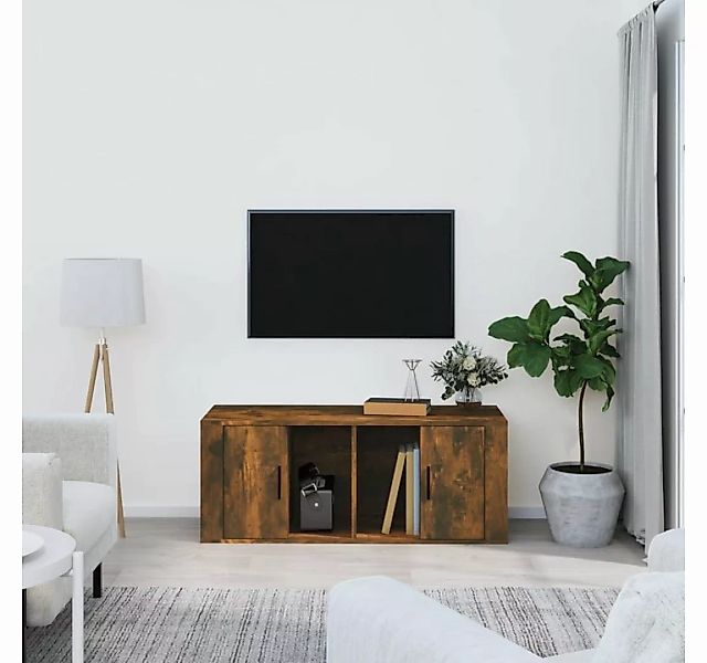 furnicato TV-Schrank Räuchereiche 100x35x40 cm Holzwerkstoff günstig online kaufen