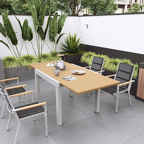HOMALL Gartentisch Gartentisch, rostfreies Aluminium Ausziehtisch günstig online kaufen