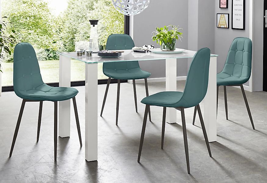 INOSIGN Essgruppe Set, 5 Stk. tlg. mit Glastisch, Breite 120 cm günstig online kaufen