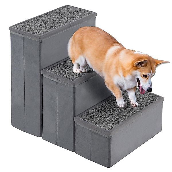 KOMFOTTEU Haustiertreppe, klappbare Katzentreppe Hundetreppe günstig online kaufen