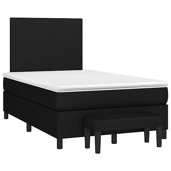 vidaXL Boxspringbett mit Matratze Schwarz 120x190 cm Stoff 3270343 günstig online kaufen