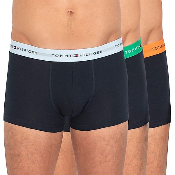 Tommy Hilfiger 3-er Set Trunks Blau mit verschiedenfarbigen Webbund günstig online kaufen