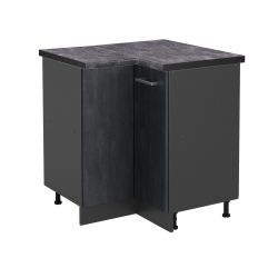 Vicco Eckunterschrank R-Line, Schwarz Beton/Anthrazit, 75.6 günstig online kaufen