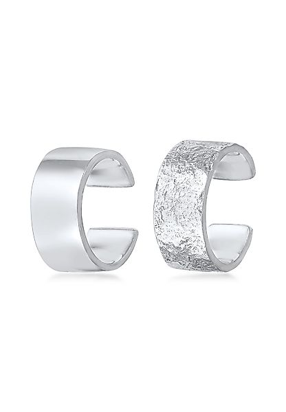 Elli Ohrklemmen-Set Earcuff Breit Basic Gehämmert günstig online kaufen
